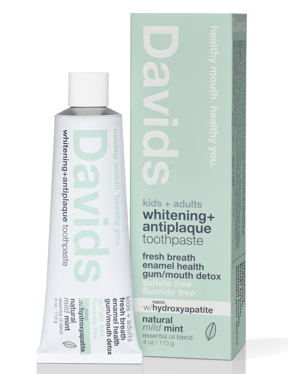 Davids Kids + Adults Nano-Hydroxyapatite Premium Toothpaste - Mild Mint