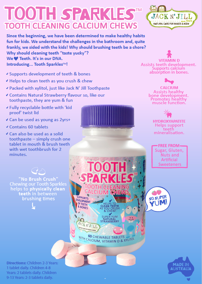 Jack N' Jill Tooth Sparkles 60 pack - Tooth Cleaning chews