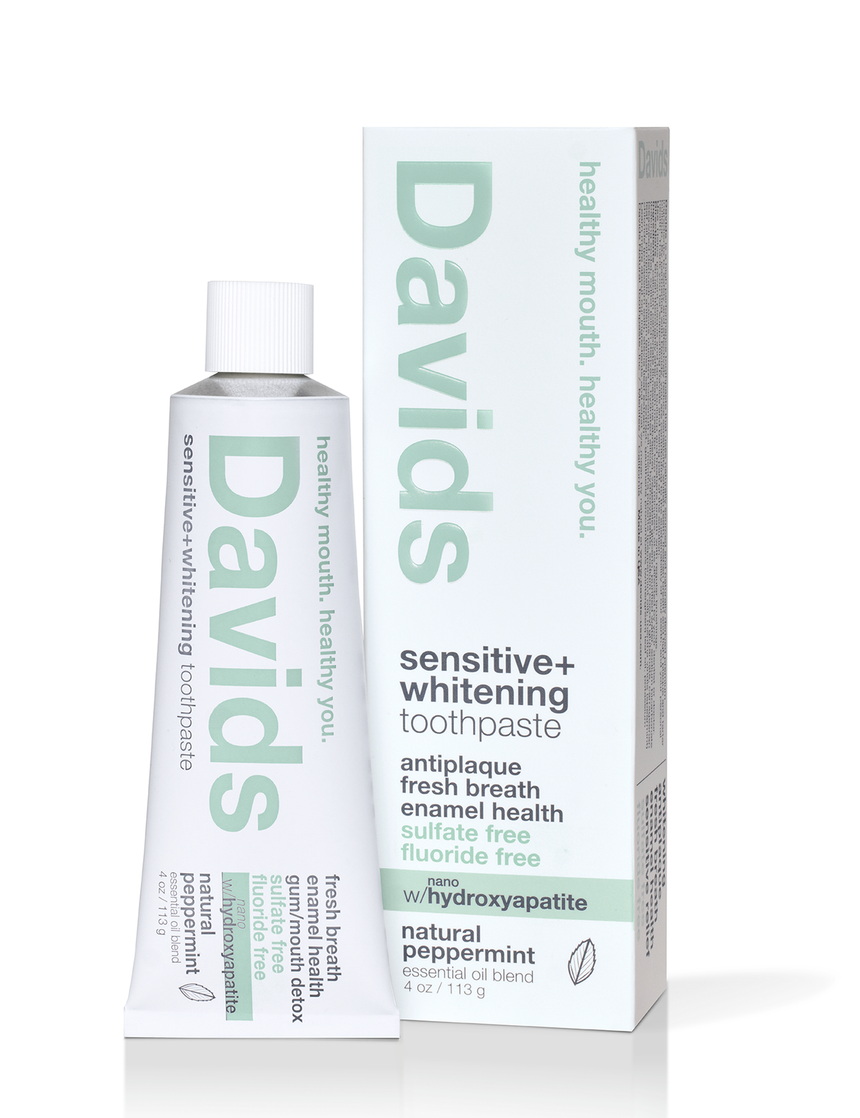 Davids Sensitive + Whitening Nano-Hydroxyapatite Premium Toothpaste - Peppermint